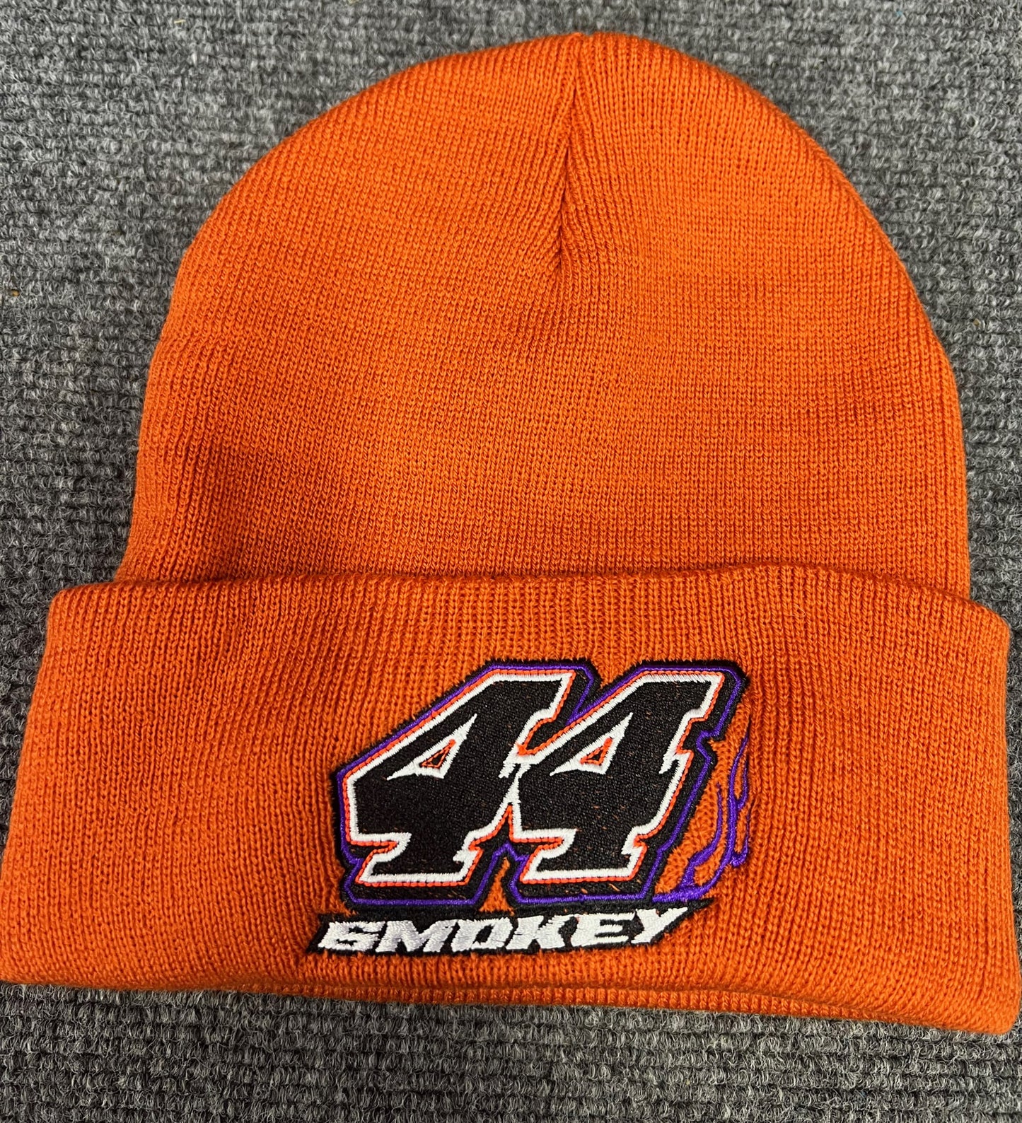 Orange Smokey #44 Flame Cuffed Beanie