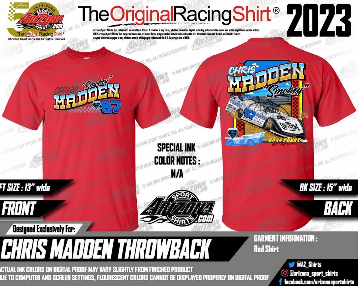 Red Chris Madden Throwback Youth Short Sleeve Tee